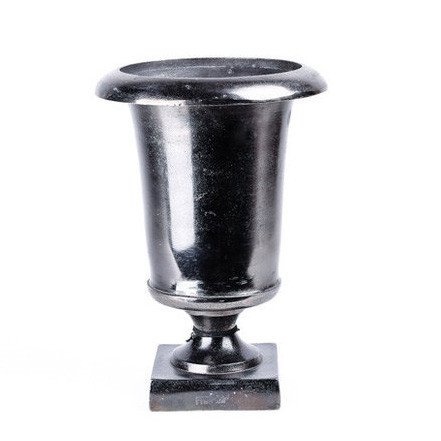 Ваза алюмінієва PTMD ALU vase round chalice l black 28.0 x 20.0 см. 656 678-PT 656678-PT фото