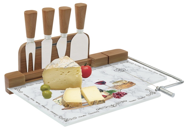 Дошка для сиру (комплект, 4 ножі) Easy Life LES FROMAGES 31,5x20 см. (R0810-LESF) R0810-LESF фото