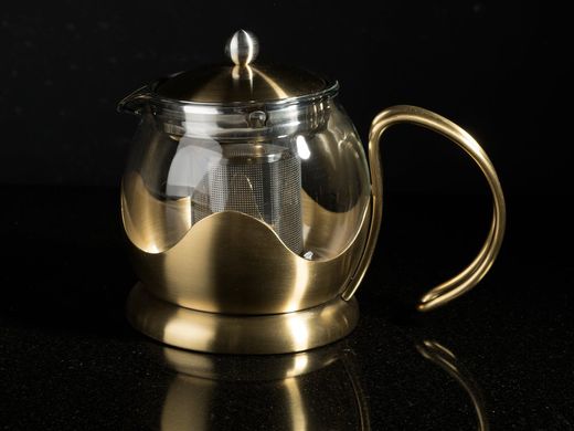 Чайник для заварки La Cafetiere BRUSHED GOLD GLASS INFUSER TEAPOT TWO CUP в коробці, 660 мл. (5201448-CRT) 5201448-CRT фото