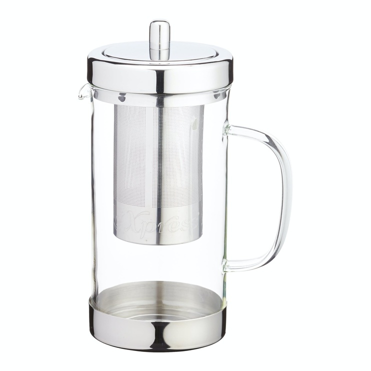 Чайник для заварки Le'Xpress STAINLESS STEEL GLASS INFUSER TEAPOT, в коробці, 1000 мл. (KCLXTEAJUG), Бесцветный