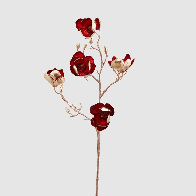 Декор-рослина (Інтер'єр) EDG MAGNOLIA METAL RAMO H79 Red (683757-40), Red