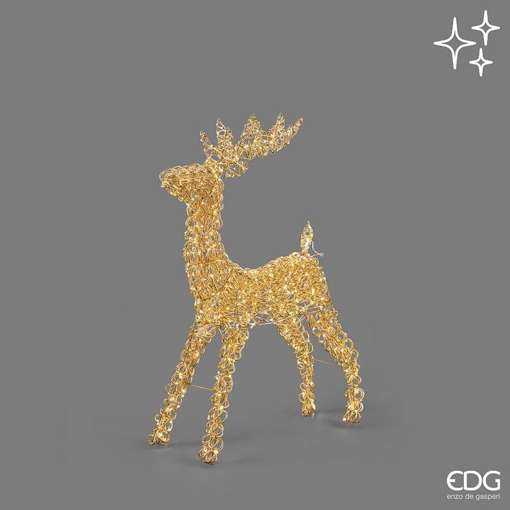 Статуетка (Олень, LED) EDG RENNA CURLY MICROLED H.80 L.53 L.23 IP44 Gold (6300181A010) 6300181A010 фото