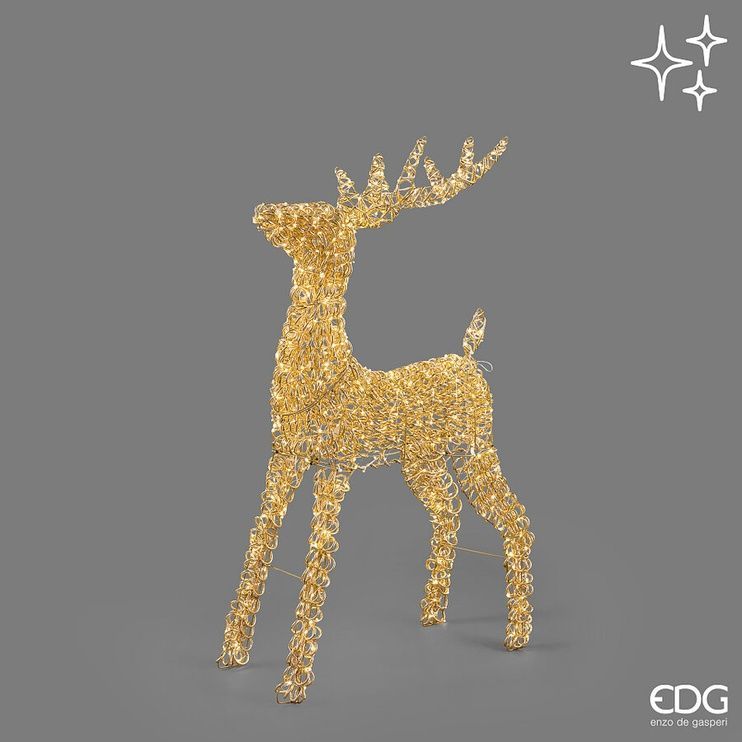 Статуетка (Олень, LED) EDG RENNA CURLY MICROLED H.100 L.63 L.28 IP44 Gold (6300182A010) 6300182A010 фото
