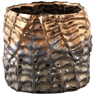 Кашпо PTMD DRUPY Pot round l bronze_matt_petrol 15.0 x 14.0 см. 670 589-PT 670589-PT фото