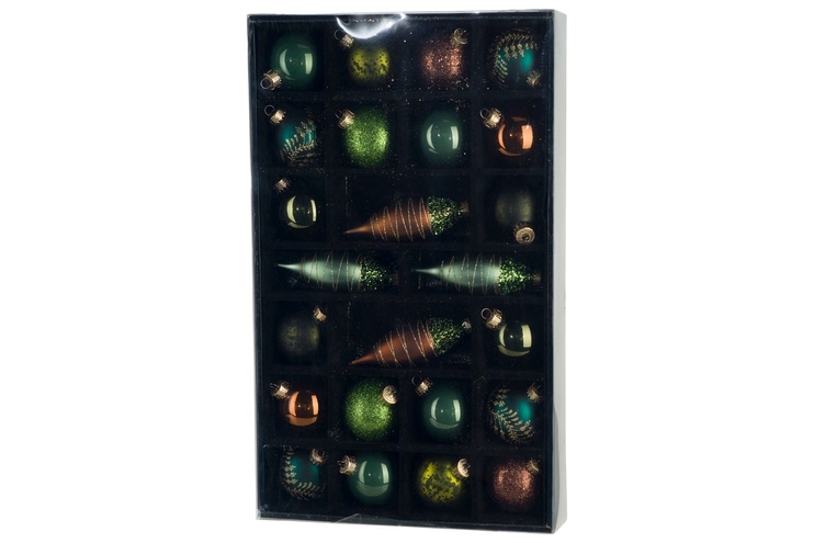 Подвiс-декор (комплект 24 шт.) Cosy&Trendy GREEN MIX (24 SET) BRUIN GROEN GLAS (294967-BLT) 294967-BLT фото