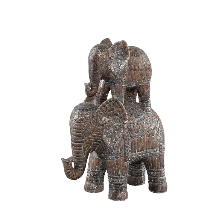 Статуетка (два слони) PTMD DUMBA DOUBLE ELEPHANT (20x10x29) Brown (708290-PT) 708290-PT фото