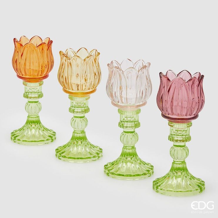 Підсвічник EDG TULIPANO SPRING (4 ASS) H.17,5 D.8 Multicolor (4400306A999) 4400306A999 фото