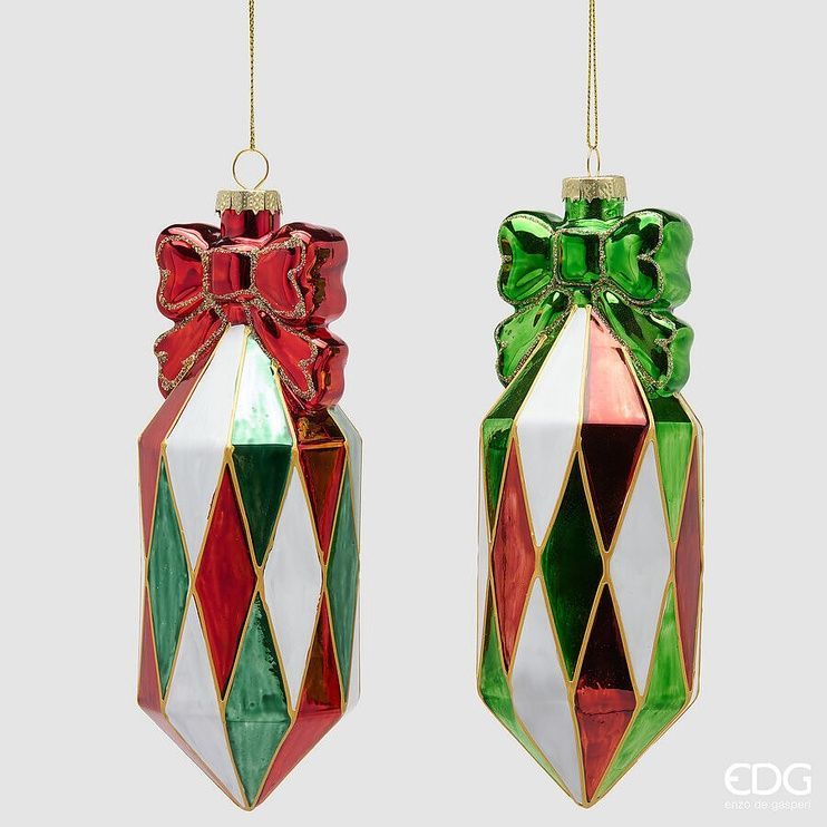 Подвiс-декор EDG DIAMANTE ROMBI 2 ASS. H.18 L.6,5 L.6,5 Green Red (6501334A774) 6501334A774 фото