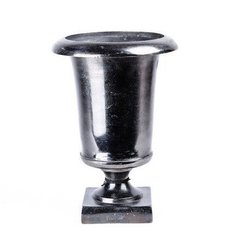 Ваза алюминевая PTMD ALU vase round chalice l black 28.0 x 20.0 см. 656678-PT