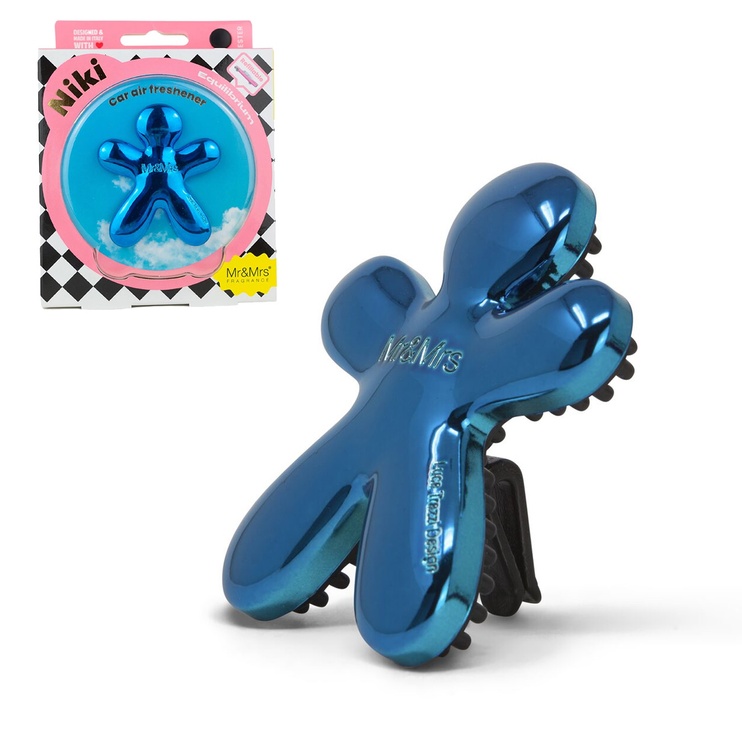 Ароматизатор в машину чоловічок Mr&Mrs NIKI Equilibrium - Blue Chrome (JNIKIBX010) JNIKIBX010 фото