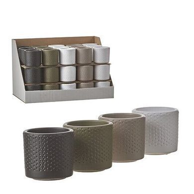 Кашпо MICA ERA POT ROUND relief 4 Assorted PDQ (D:7 x H:7) см. 1051619-EDL 1051619-1-EDL фото