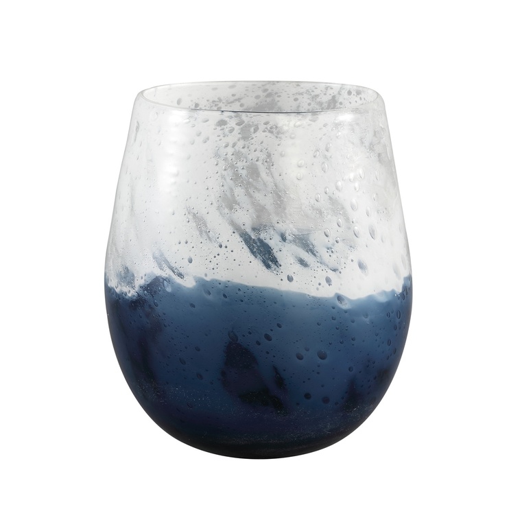Ваза PTMD INKER INKER BLUE GLASS STORMLIGHT (18x18x21) Blue (705769-PT) 705769-PT фото