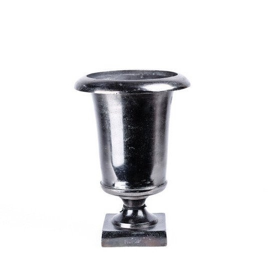 Ваза алюмінієва PTMD ALU vase round chalice s black 18.0 x 14.0 см. 656 672-PT