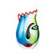 Ваза скляна Gilde GLASART Design vase "Vero" grun / blau / rot m. Gesicht 28.0 x 17.0 см. 39856-GLD 39856-GLD фото 1
