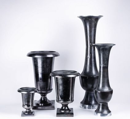 Ваза для підлоги PTMD ALUM vase round trumpet m 2tone_grey 65.0 x 18.0 см. 655 804-PT 655804-PT фото