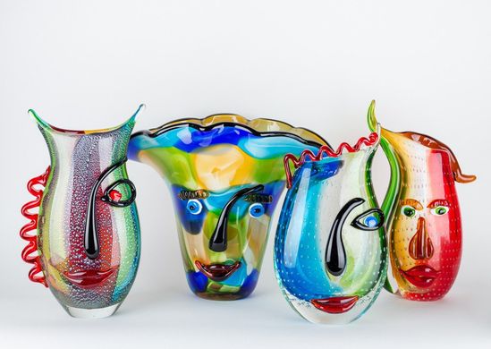 Ваза скляна Gilde GLASART Design-vase "Musetto" amber / rot / grun, durchgefarbt 31.0 x 17.0 см. 39997-GLD 39997-GLD фото