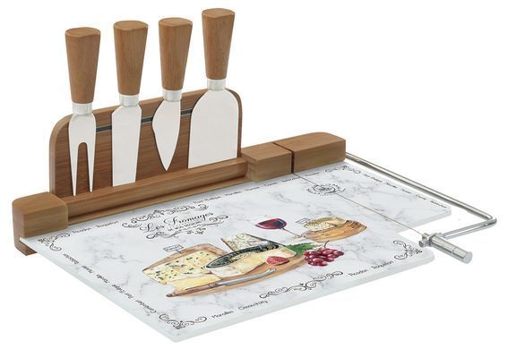 Дошка для сиру (комплект, 4 ножі) Easy Life LES FROMAGES 31,5x20 см. (R0810-LESF) R0810-LESF фото