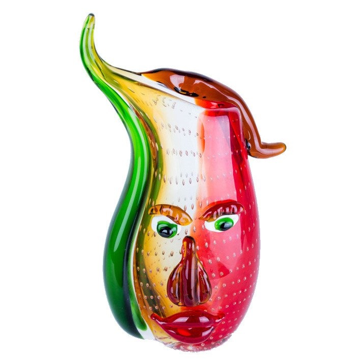 Ваза скляна Gilde GLASART Design-vase "Musetto" amber / rot / grun, durchgefarbt 31.0 x 17.0 см. 39997-GLD 39997-GLD фото