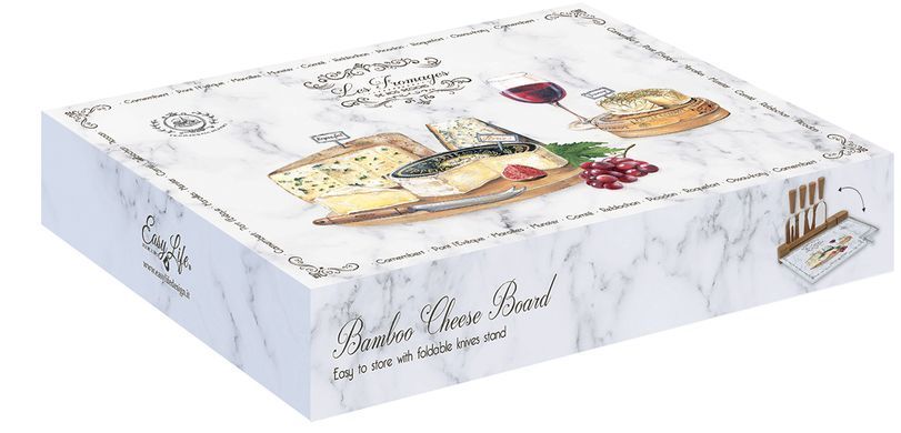Дошка для сиру (комплект, 4 ножі) Easy Life LES FROMAGES 31,5x20 см. (R0810-LESF) R0810-LESF фото