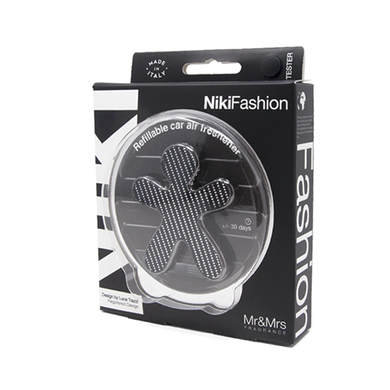 Ароматизатор в машину человечек Mr&Mrs NIKI FASHION Bergamot & Iris - Laminated Silver/Black (JNIKIFASBX003)