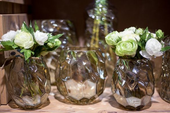 Ваза для квітів PTMD AMAZING vase s gold_smokey 16.0 x 11.0 см. 672 353-PT 672353-PT фото