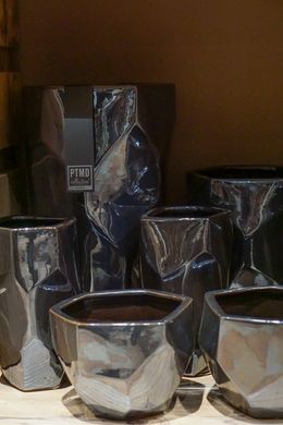 Ваза керамічна PTMD DAVIS vase m silver_nordic_shape 27.0 x 19.0 см. 672 250-PT 672250-PT фото