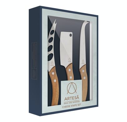 Ніж для сиру (комплект, 3 шт.) Artesa STAINLESS STEEL CHEESE KNIFE SET, в коробці (ARTCHEESE3PC) ARTCHEESE3PC фото