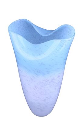 Ваза скляна Gilde GLASS Conical vase "Icepeak" Pack 2 acqua / weiss 34.0 x 19.5 см. 39005-GLD 39005-GLD фото