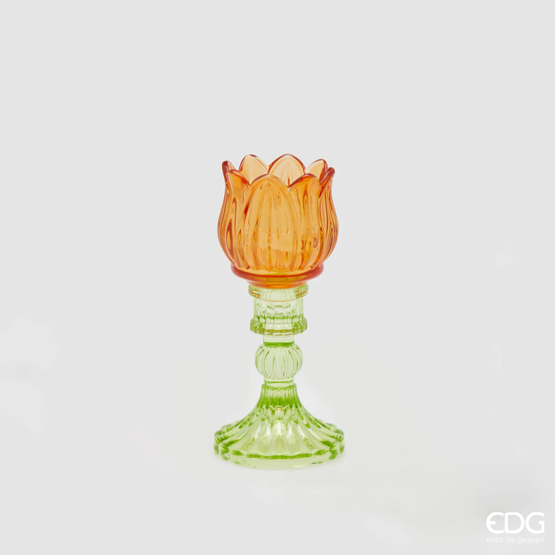 Підсвічник EDG TULIPANO SPRING H.17,5 D.8 Vetro Arancio (4400306A999-VAR) 4400306A999-VAR фото