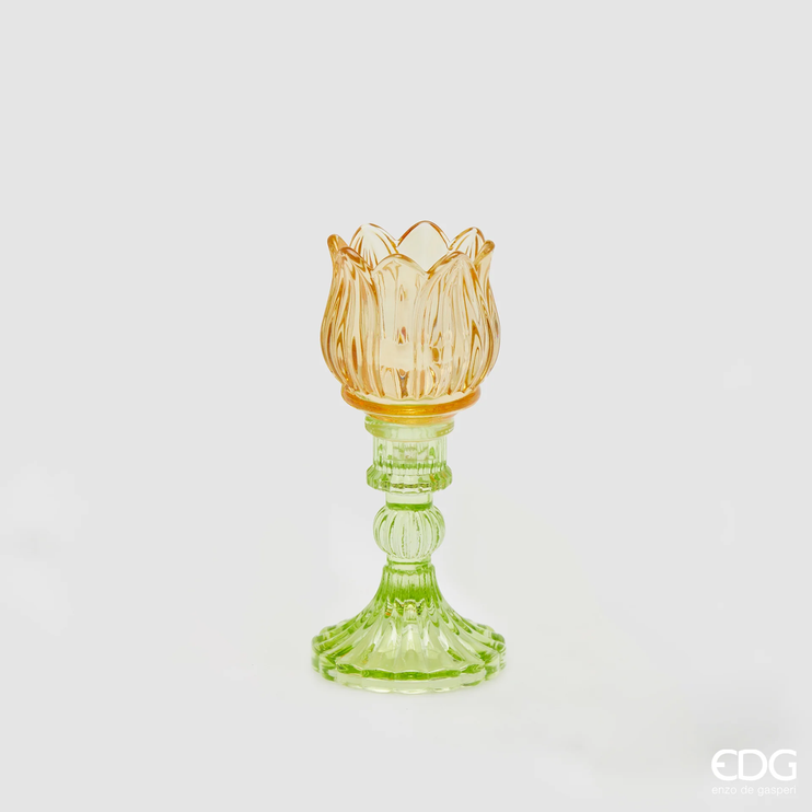 Підсвічник EDG TULIPANO SPRING H.17,5 D.8 Vetro Ambra (4400306A999-VAM) 4400306A999-VAM фото