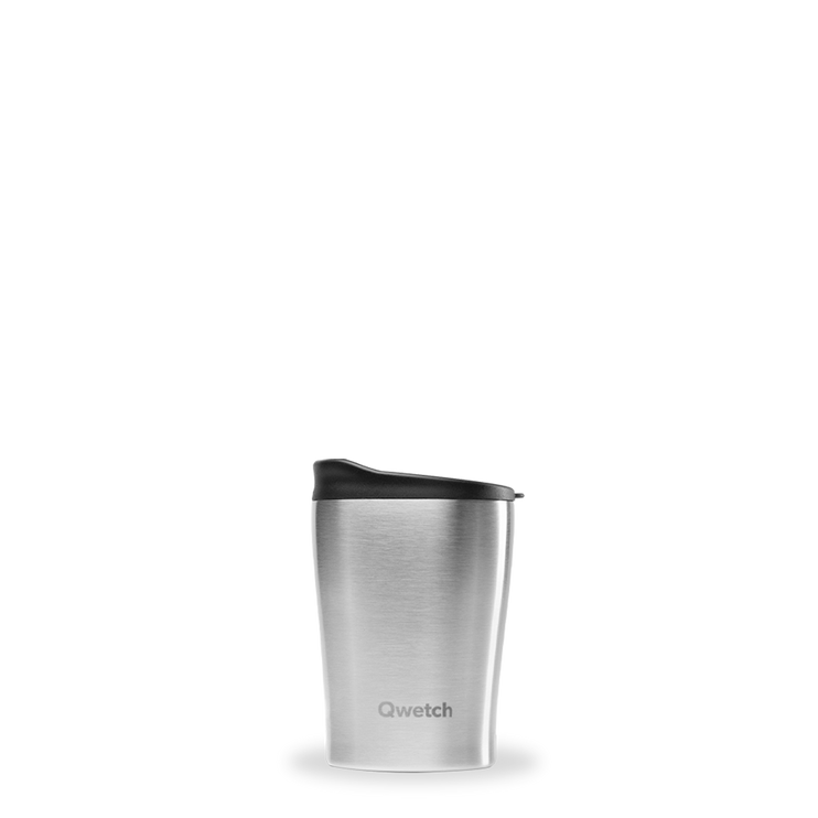 Пляшка (термо) Qwetch 240 мл. INSULATED CUP ORIGINALS Brushed Steel/Black (QD3014), Черный