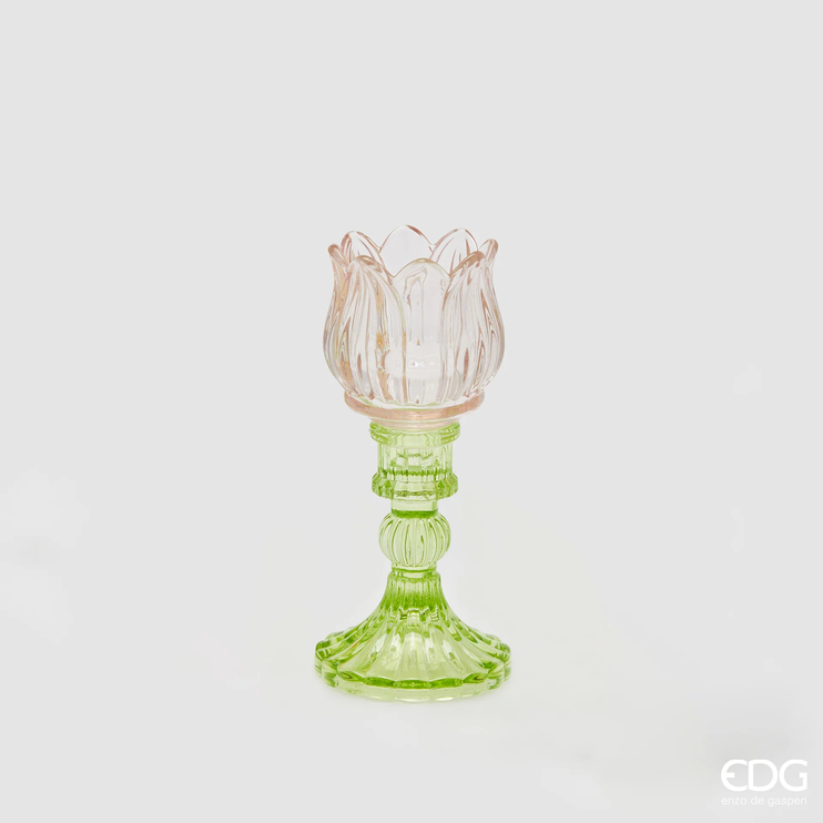 Підсвічник EDG TULIPANO SPRING H.17,5 D.8 Vetro Rosa (4400306A999-VR) 4400306A999-VR фото