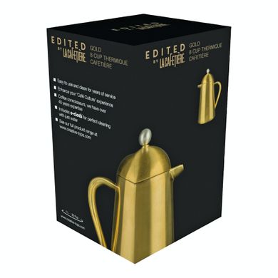 Кавник (термо) La Cafetiere EDITED METAL THERMIQUE, EIGHT CUP BRUSHED GOLD, в коробці, 1000 мл. (5201451-CRT) 5201451-CRT фото