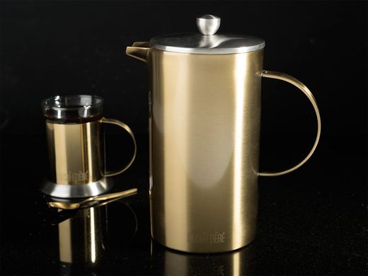 Кавник (термо) La Cafetiere EDITED DOUBLE WALLED 8 CUP CAFETIÈRE BRUSHED GOLD в коробці, 1000 мл. (5201340-CRT) 5201340-CRT фото