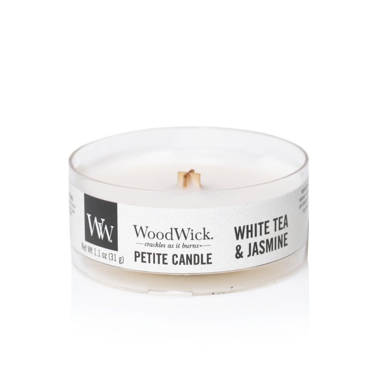 Ароматична свічка Woodwick PETITE CANDLE 7 годин White Tea & Jasmine (66062E)