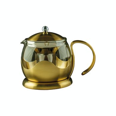 Чайник для заварки La Cafetiere BRUSHED GOLD GLASS INFUSER TEAPOT TWO CUP в коробці, 660 мл. (5201448-CRT) 5201448-CRT фото