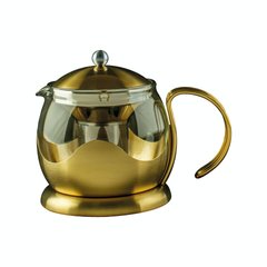 Чайник для заварки La Cafetiere BRUSHED GOLD GLASS INFUSER TEAPOT FOUR CUP в коробке, 1200 мл. (5201449-CRT)