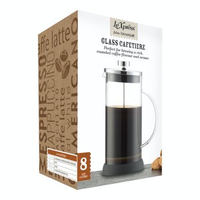 Френч-прес Le'Xpress KC LX CAFETIERE 8 CUP GLASS 1000 мл. (KCLXGCAFE8CP) KCLXGCAFE8CP фото