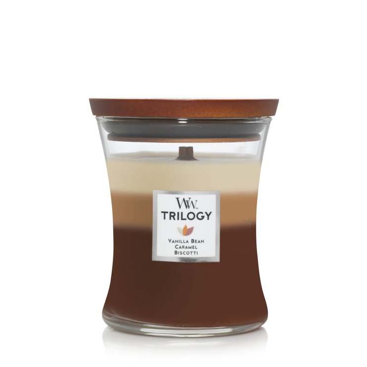 Ароматична свічка Woodwick TRILOGY MEDIUM HOURGLASS 60 годин Café Sweets (92904E)