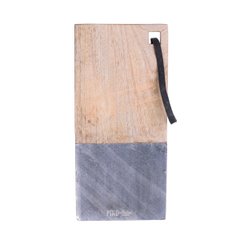 Доска для сыра PTMD BRASE Wood & black marble M 677959-PT, Черный
