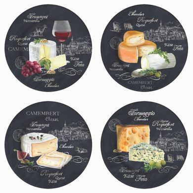 Тарiлка (Набір 4шт.) Easy Life WORLD OF CHEESE D:19 см. (R0463-WOCH) R0463-WOCH фото