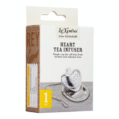 Заварник (ситечко для чаю) Le'Xpress STAINLESS STEEL NOVELTY HEART SHAPED TEA INFUSER, в коробці (KCLXHEART) KCLXHEART фото
