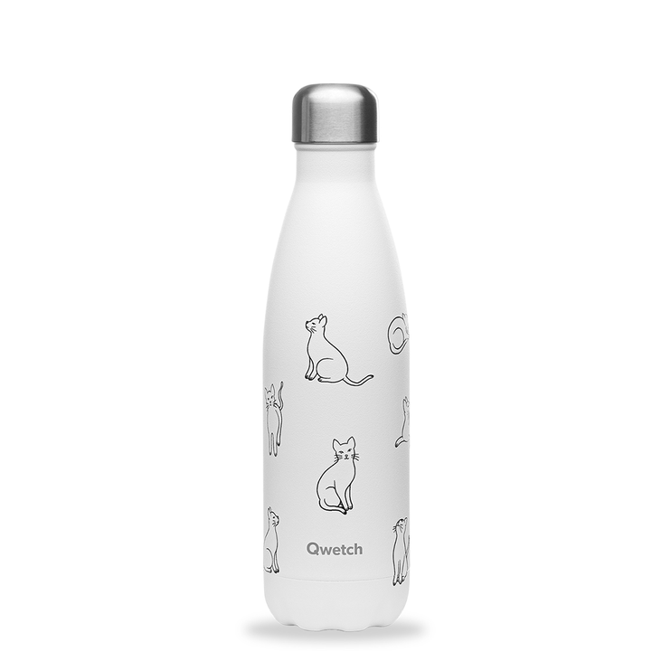 Пляшка (термо) Qwetch 500 мл. INSULATED PRETTY CATS White (QD3373) QD3373 фото